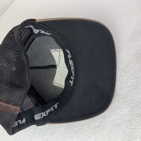 Hooey Men's Liberty Roper Black Brown Trucker Mesh Hat Flexfit Size S/M - Picture 8 of 9